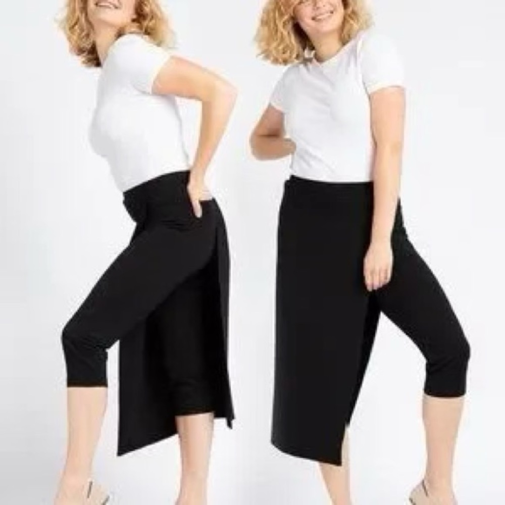 BETABRAND The Sassiest Pants Black Large Stretch Comfy Travel NWT
